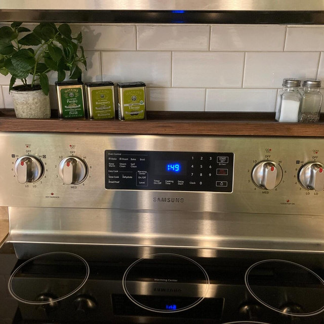 Stove Top Spice Rack-Tray-Shelf -Kitchen Organizer-Storage- Caddy-Space Saver-Foodie-Chef-Minimalist-Cook-Recycled-Solid Wood-FREE Shipping!