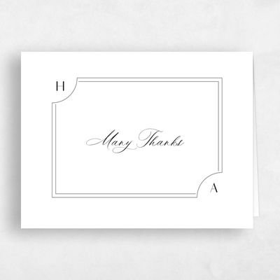 White Monogram Wedding Thank You - Lynx Landscape