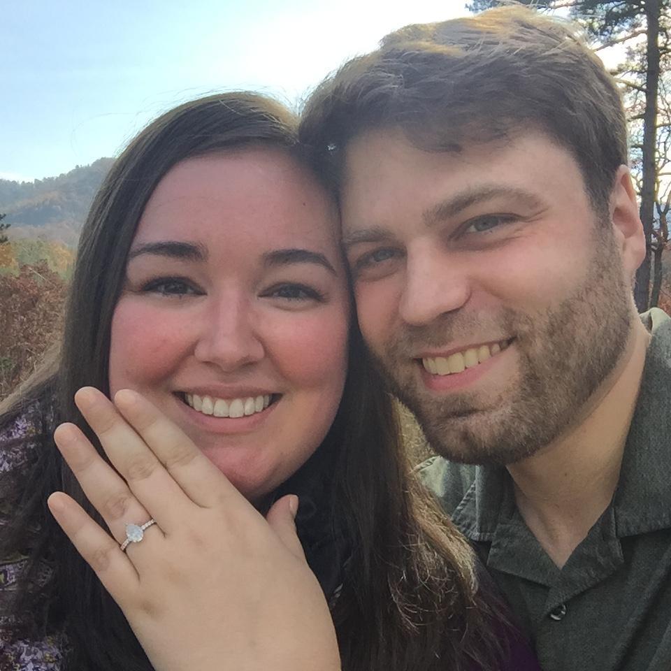 At the NC Arboretum right after Josh proposed.