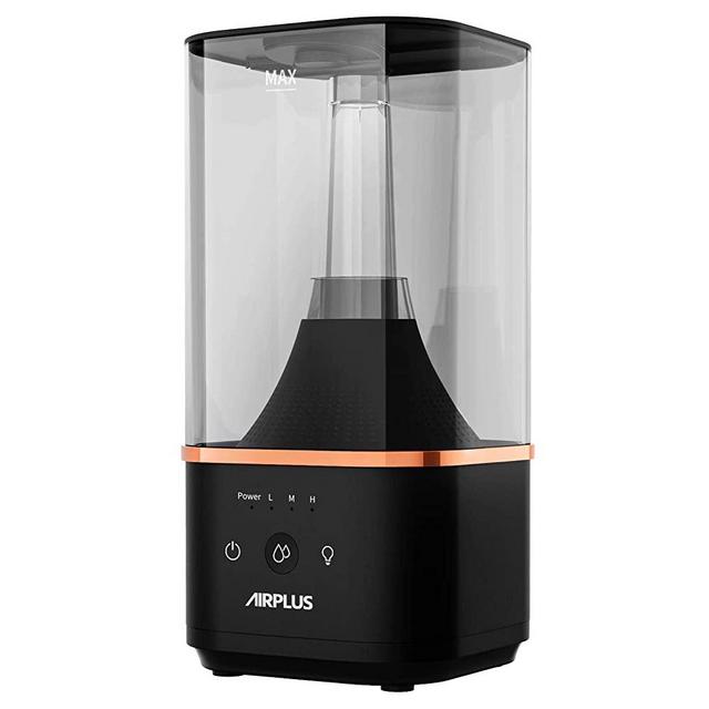 AIRPLUS Humidifier, Powerful Humidifier for Bedroom Lasting up to 60 Hours, Top-Refilling Cool Mist Humidifier with A Water Tank of 4.5L, Ultrasonic Humidifier with 3 Settings & Essential Oil Tray