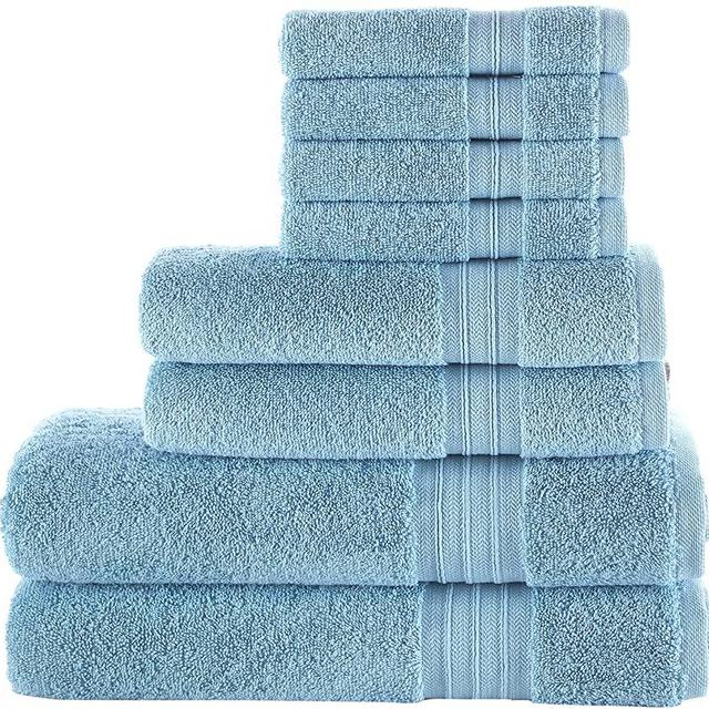 Hammam Linen Baby Blue Bath Towels Set 6-Piece Original Turkish Cotton  Soft, Absorbent and Premium Towel for Bathroom and Kitchen 2 Bath Towels, 2 Hand  Towels, 2 Washcloths 