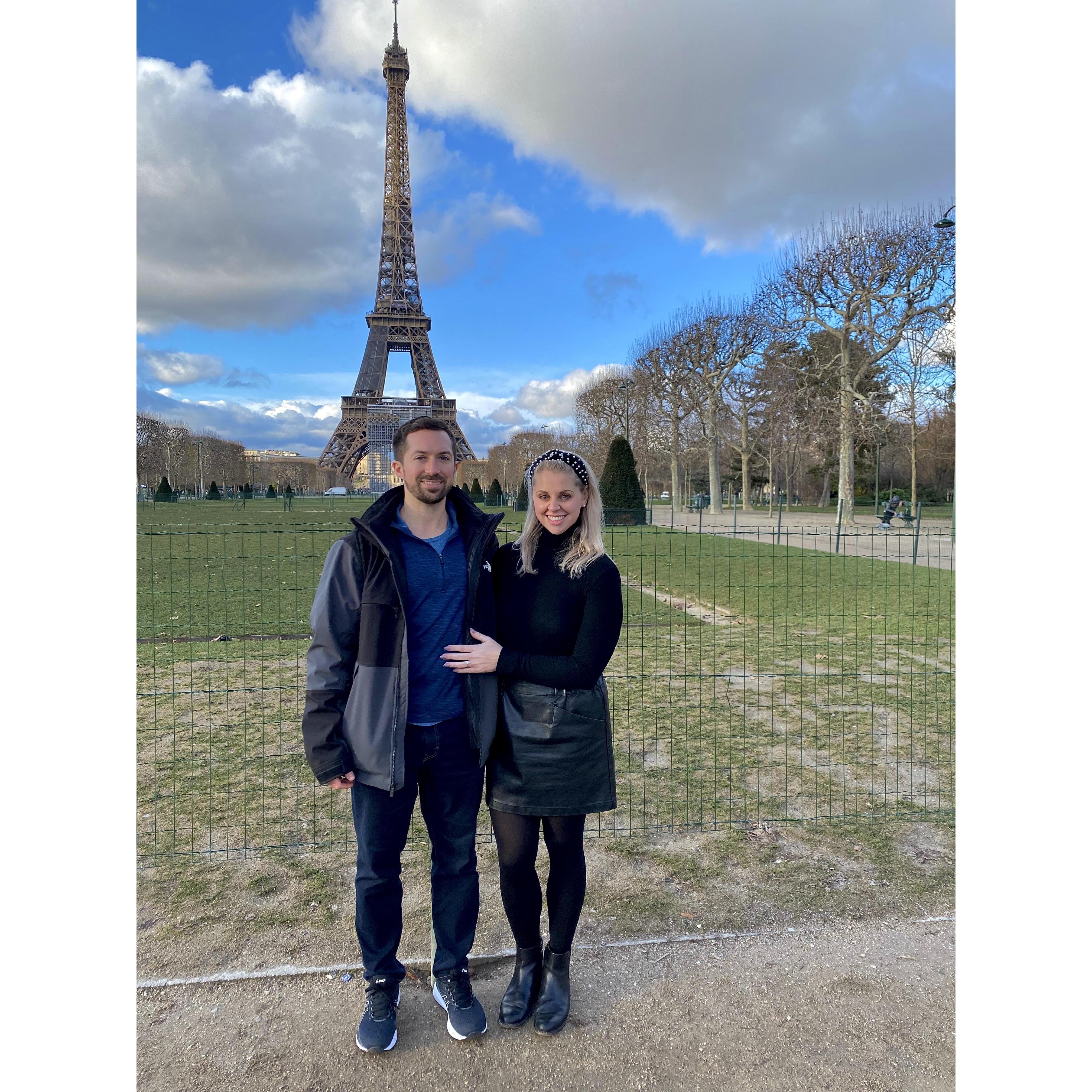 At the Eiffel Tower in Paris, France