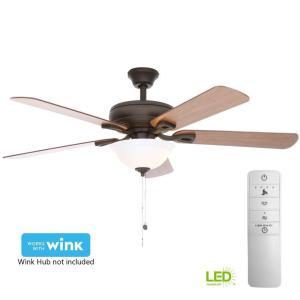 Rothley 52 in. LED Indoor Oil-Rubbed Bronze Smart Ceiling Fan with Light Kit and WINK Remote Control