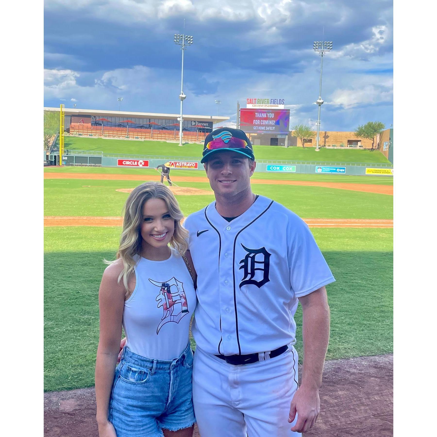 This is the day after we got engaged. Colt played his first game since his shoulder injury at the Arizona Fall League.