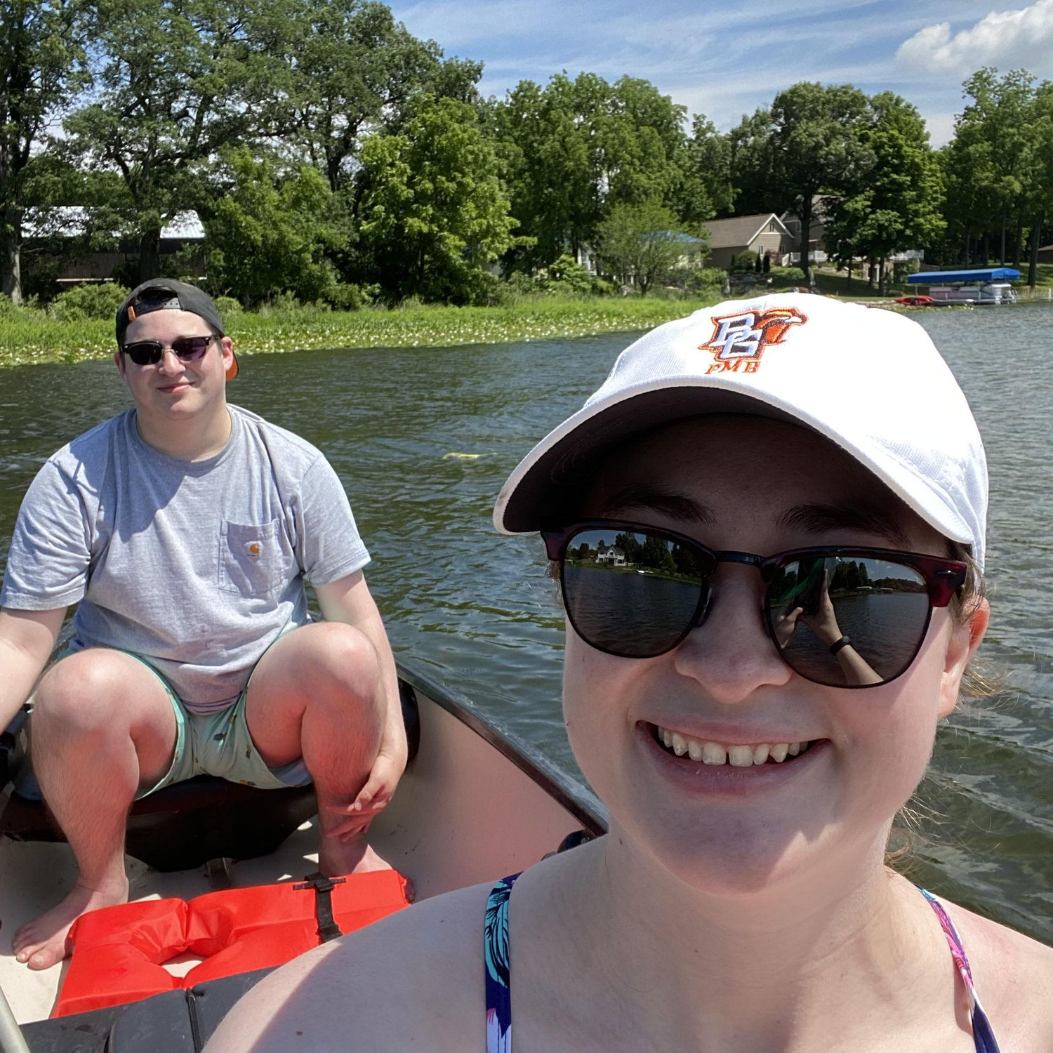 Canoeing on Steph's first trip to Clear Lake