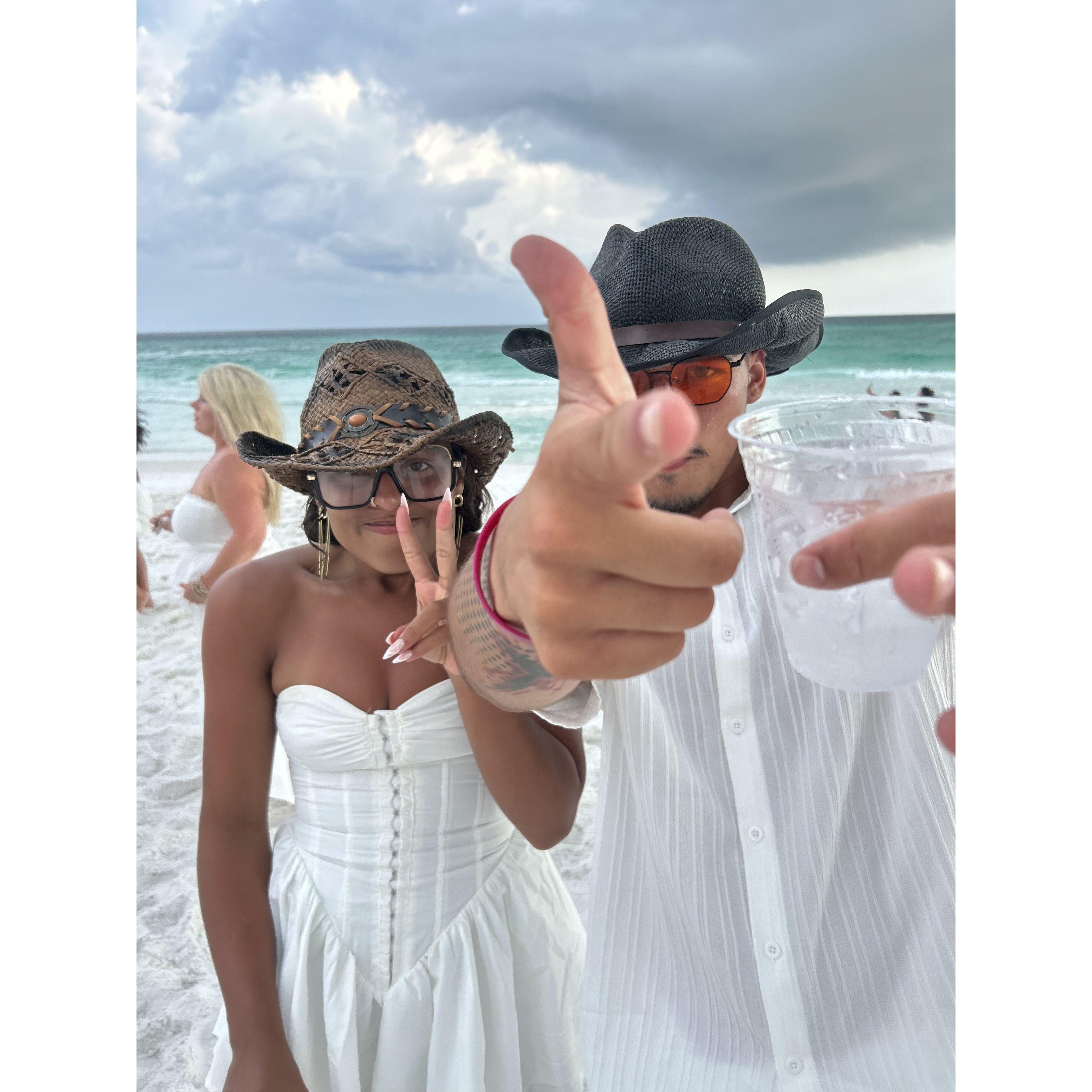 Personality pic from our first wedding together!