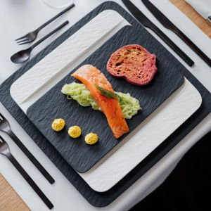 Villeroy & Boch: Rock Sushi 4-Pieces, Service for 4 (Dinner plate, Serving plate, Rice Bowl and Dipping Bowl)