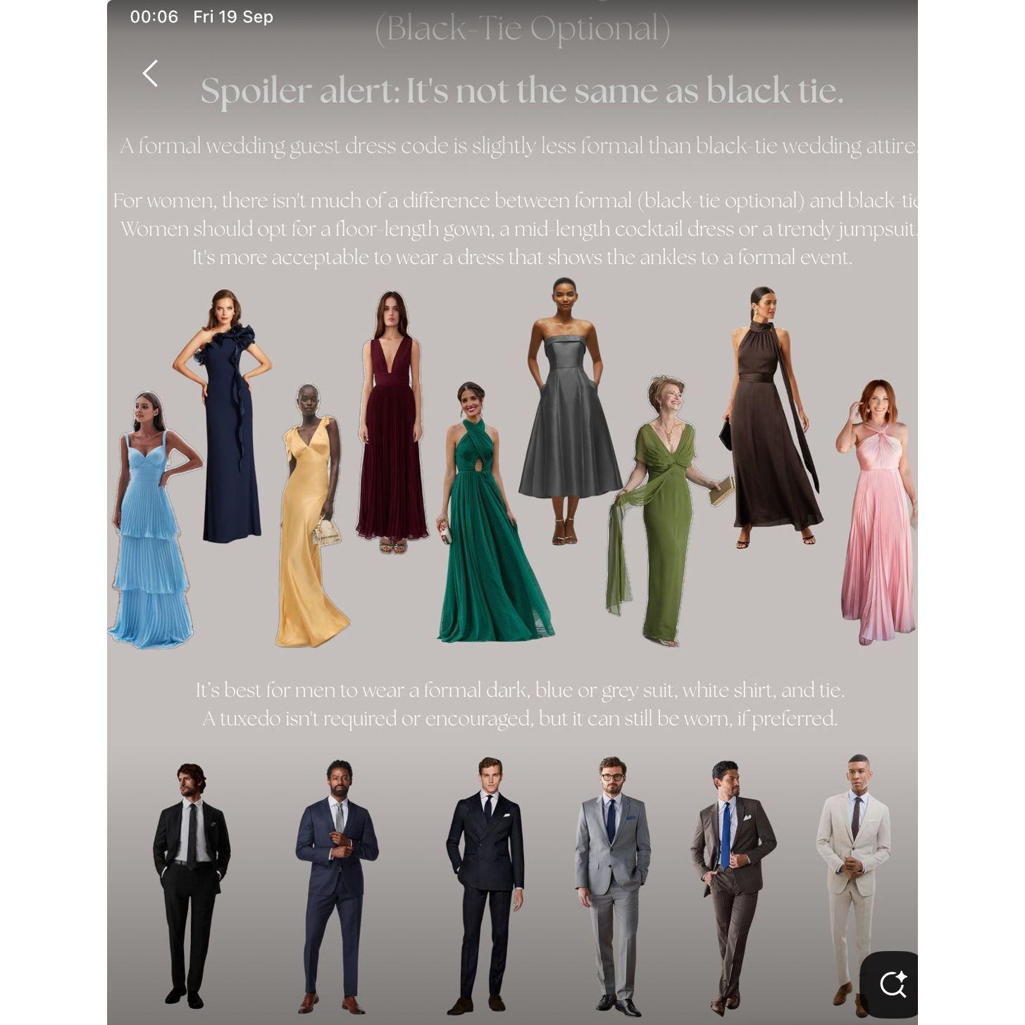 The dress code is: Black-tie optional
And these are the guidelines 👌