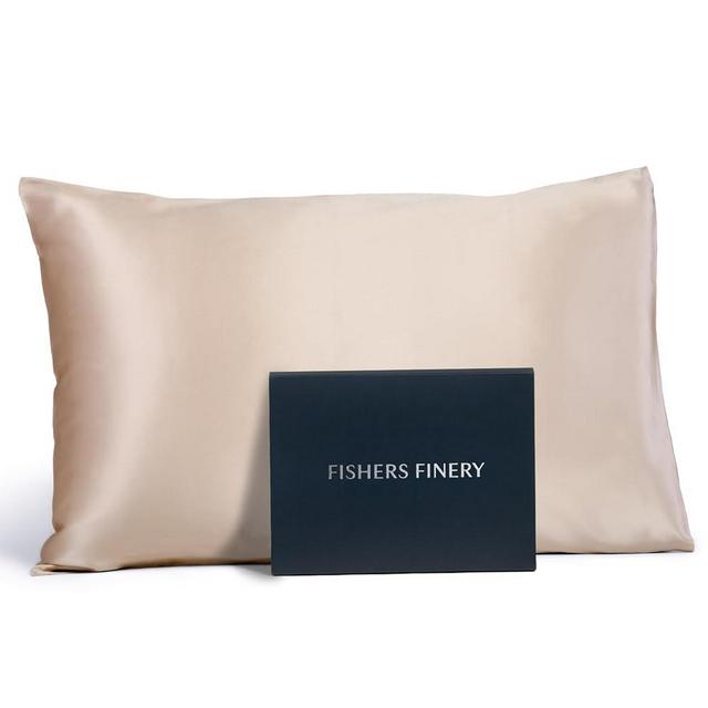 Fishers Finery 19mm 100% Pure Mulberry Silk PillowcaseGood Housekeeping Quality Tested (Taupe, Q)