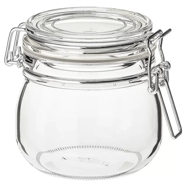 KORKEN Jar with lid, clear glass, 17 oz