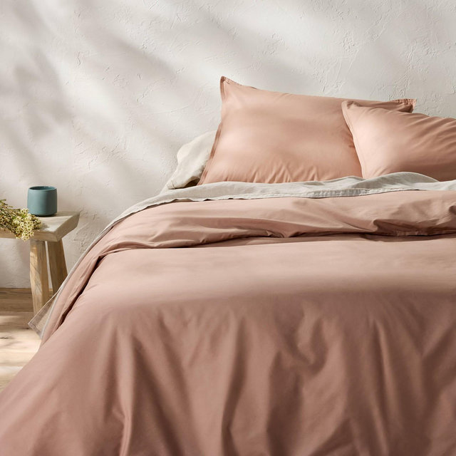 Full/Queen Cotton Percale Duvet Set Light Adobe Clay - Casaluna™
