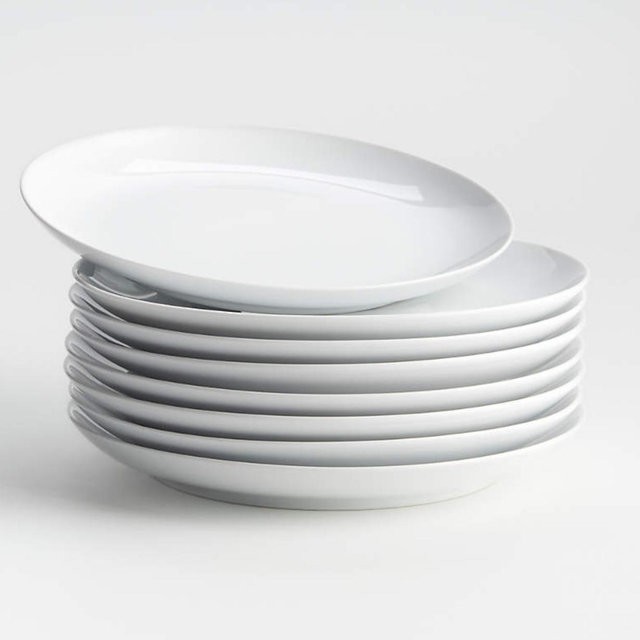 Aspen Porcelain Coupe Salad Plates, Set of 8