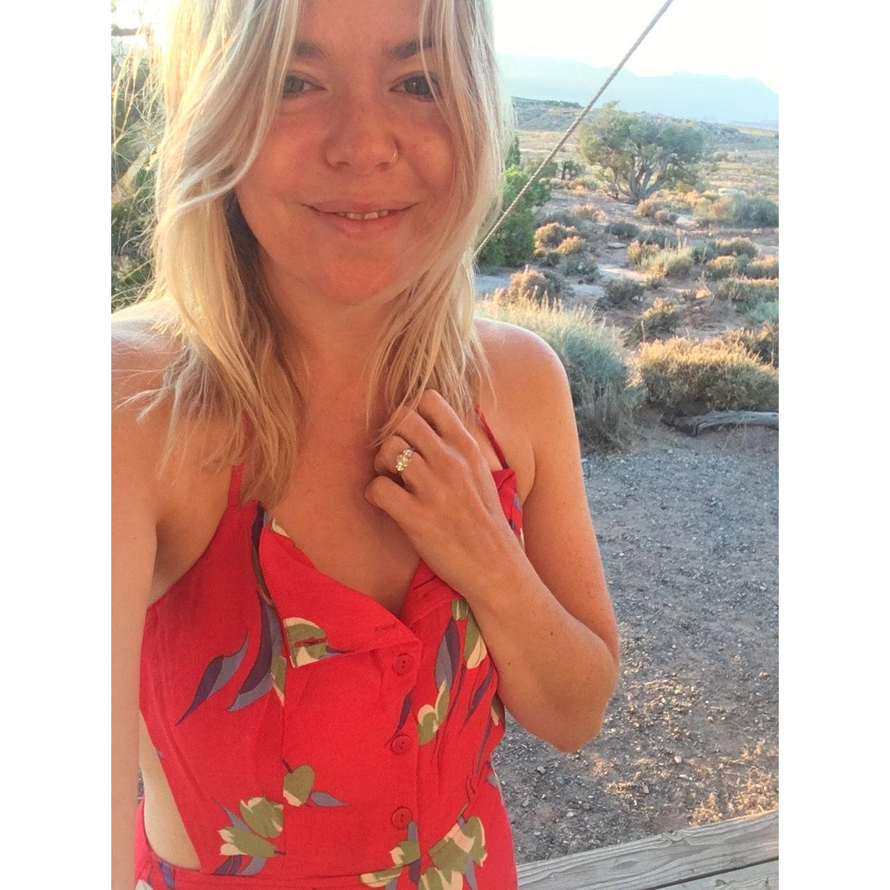 Alex basking in her post-engagement glow (Moab, Utah).
