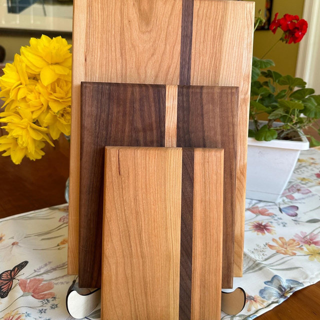 Set of Three Wooden Cutting Boards - Made in Maine - Walnut and/or Cherry