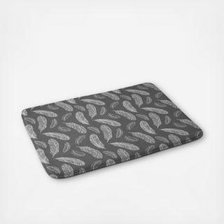 Floating Feathers Dark Gray Memory Foam Bath Mat