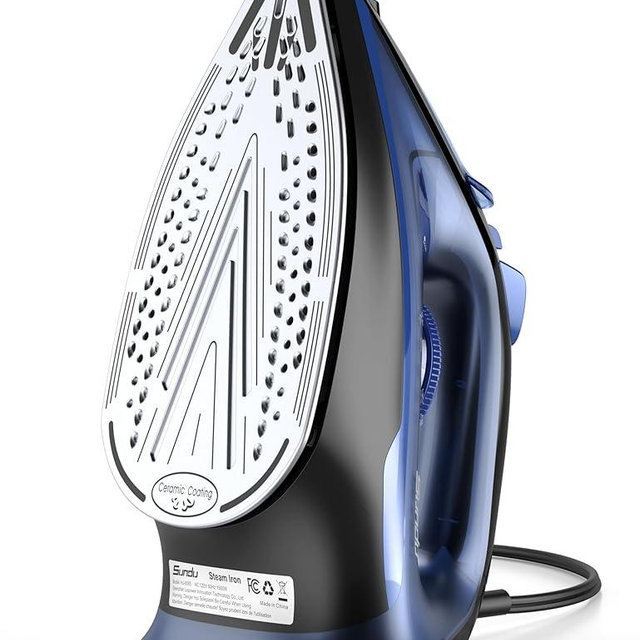 Sundu Steam Iron for Clothes with Rapid Heating Ceramic Coated Soleplate, 1500W, Auto-Off Safety, Burst of Steam, Self-Clean, Anti-Calc, Anti-Drip 300ml Water Tank for Clothes Ironing Indigo