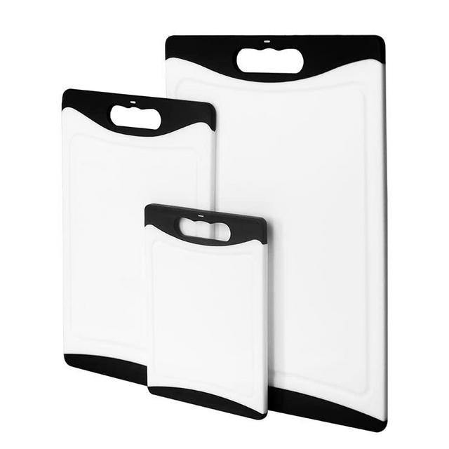 Cutting boards for kitchen, Professional Cutting Board Set of 3, Cutting Boards For Kitchen Dishwasher Safe, Large And Thick Chopping Board With Juice Grooves Non Slip Easy Grip Handle. Black