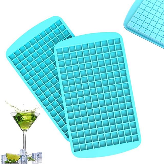 Upgrade Mini Ice Cube Trays 2 Pack, TINANA Silicone Ice Trays, Easy-Release Crushed Ice Cube Maker, 320 Small Ice Cubes for Whiskey, Cocktails, Juices & Chilled Drinks (blue)