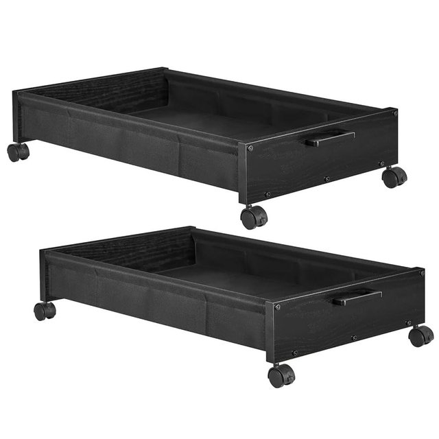 FOUCSSOMEI Under Bed Storage with Wheels, Wooden Under Bed Drawers, Heavy Duty Storage Containers, Toy Box, Longer Size 31.5", Metal Frame, for Clothes Books Shoe Blankets, Patented Design