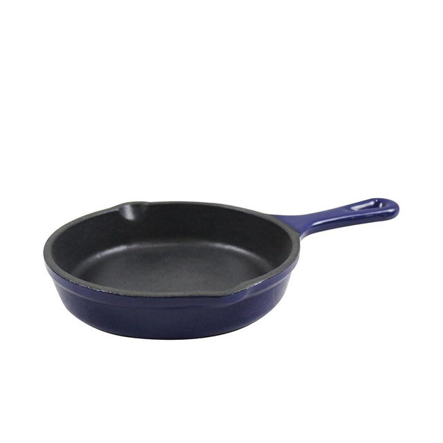 Cast Iron Enameled Cookware (Skillet 6", Blue)