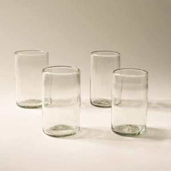 Handblown Glassware - Tall Set of 4 / Clear