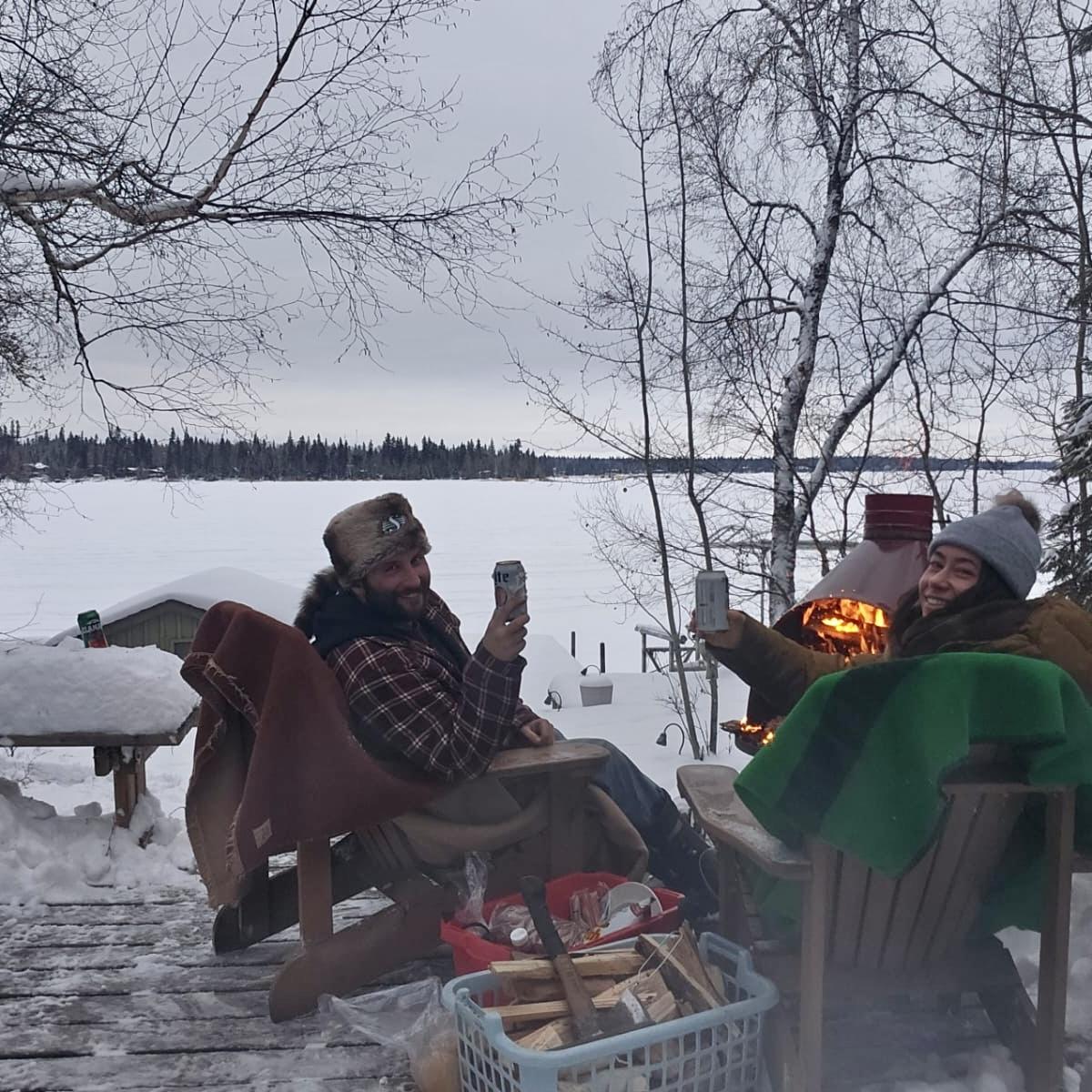 Enjoying Emma lake during the Christmas holidays