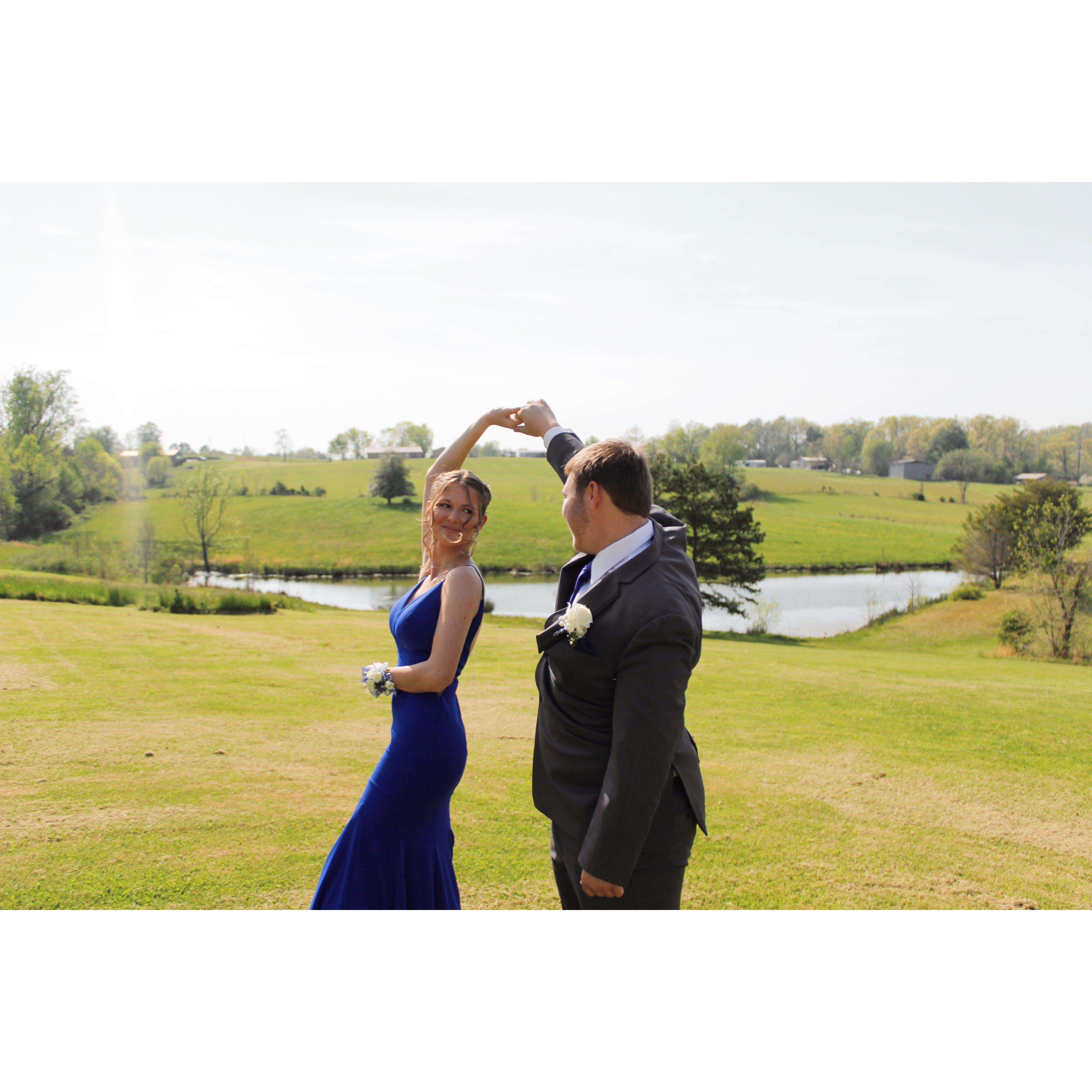Junior year prom! These pictures are taken in the same place that our engagement pictures would be taken a couple of years later.
