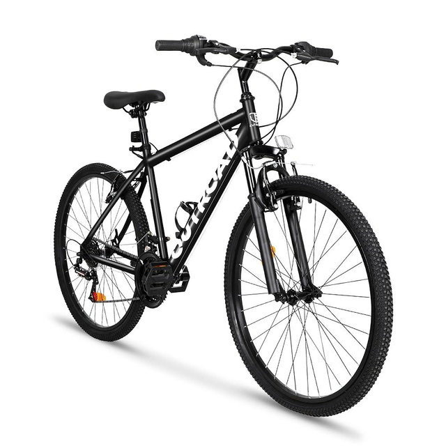 Betterland 26 Inch Mountain Bike, 7-Speed Adult Bike with Dual V Brakes, Outdoor Cycling Bike with High Carbon Steel Frame and Front Suspension, Adjustable Ergonomic Seat for Bicycle