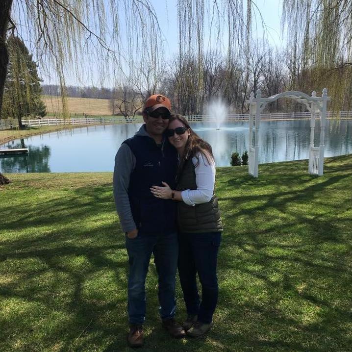 April 2019, at our wedding venue for a food tasting!