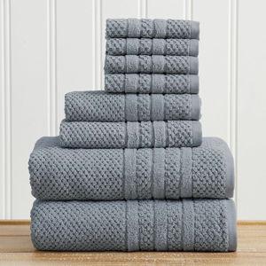 8 Piece Towel Set (Color: Blue)