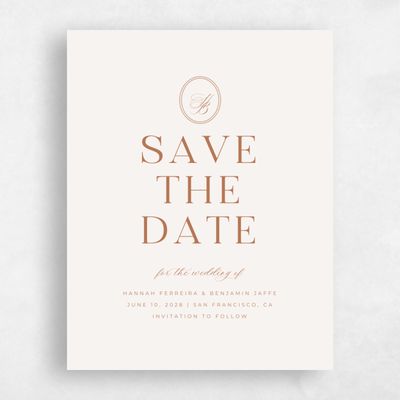 Tuscany, Beige Wedding Save the Date - St Anne Type