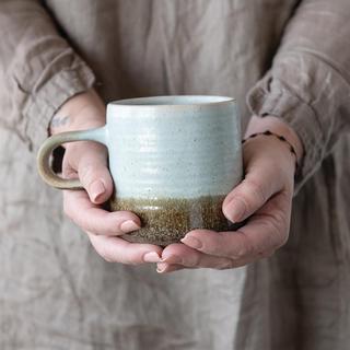 Two Colored Stoneware Mug, Set of 4