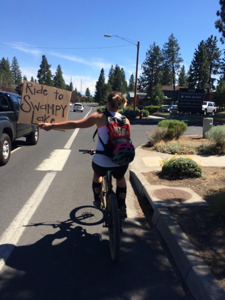 That one time we mountain biked all the way down to Bend and left our car 30 miles up the road and had to hitch-hike.