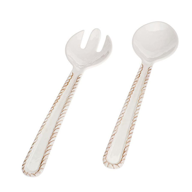 Rope Acrylic Serving Set, White