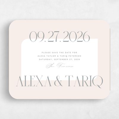 Beige Rounded Wedding Save the Date - Seibel Landscape