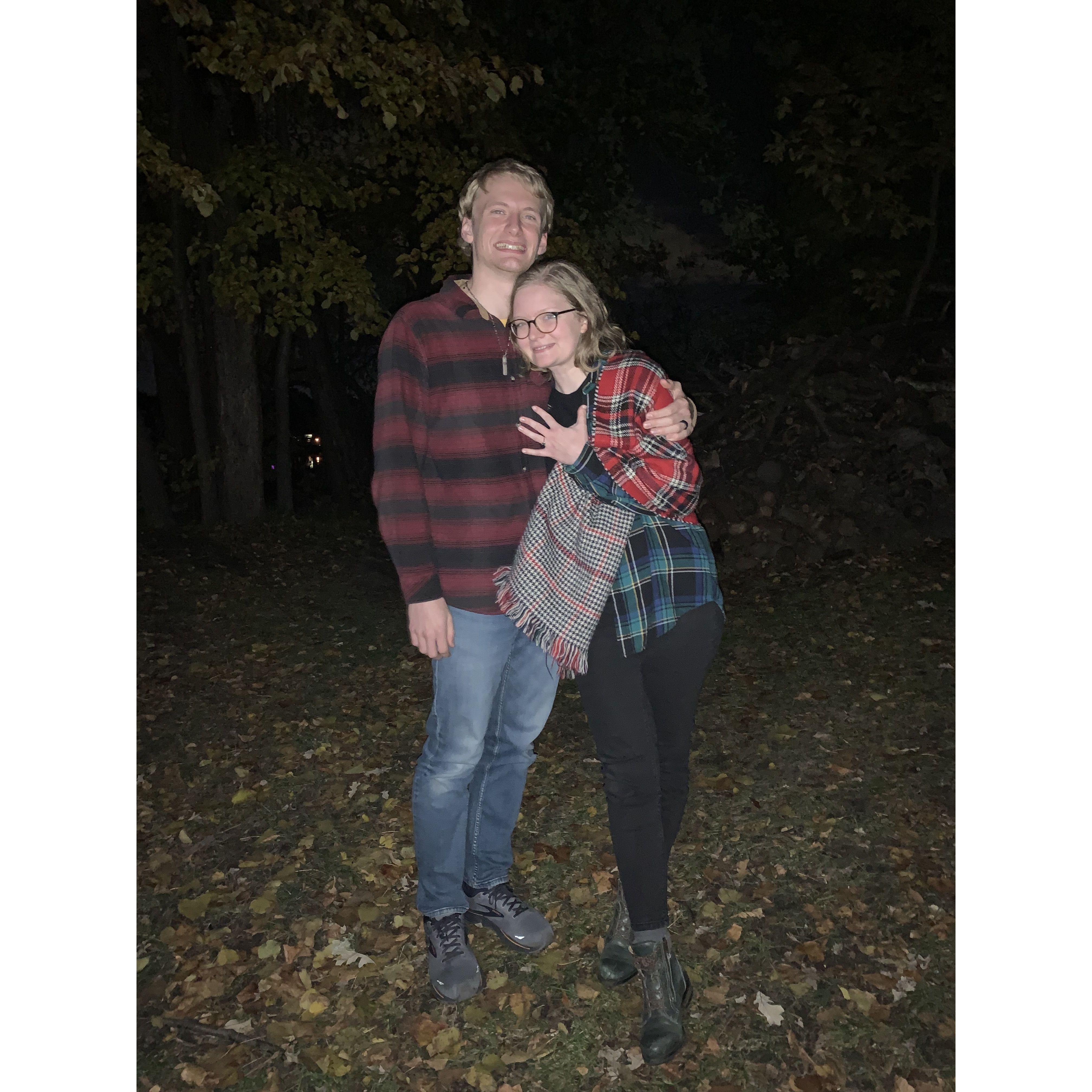 The bonfire after our engagement