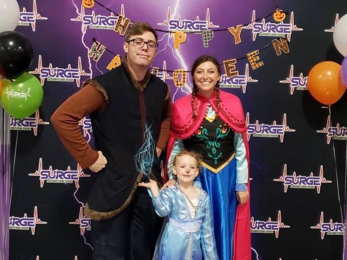 Halloween 2020 dressed as Anna, Elsa, and Kristoff from Frozen!
