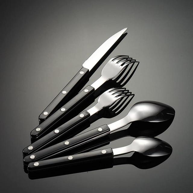 Black Silverware Set 20 Piece Flatware Cutlery Set for 4 Stainless Steel Silverware Durable Mirror Polished for Home Kitchen Restaurant Wedding holiday Party