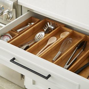 Bamboo Kitchen Drawer Starter Kit (1 expandable tray and 2 drawer organizers
