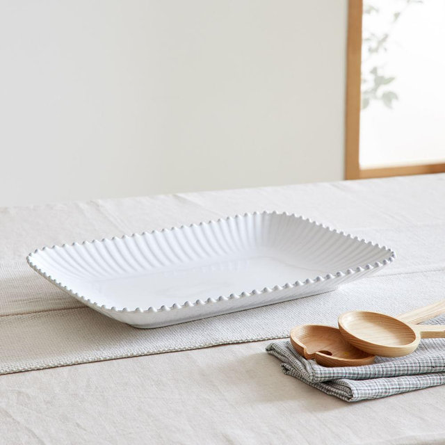 Pearl White Rectangular Platter Pearl White