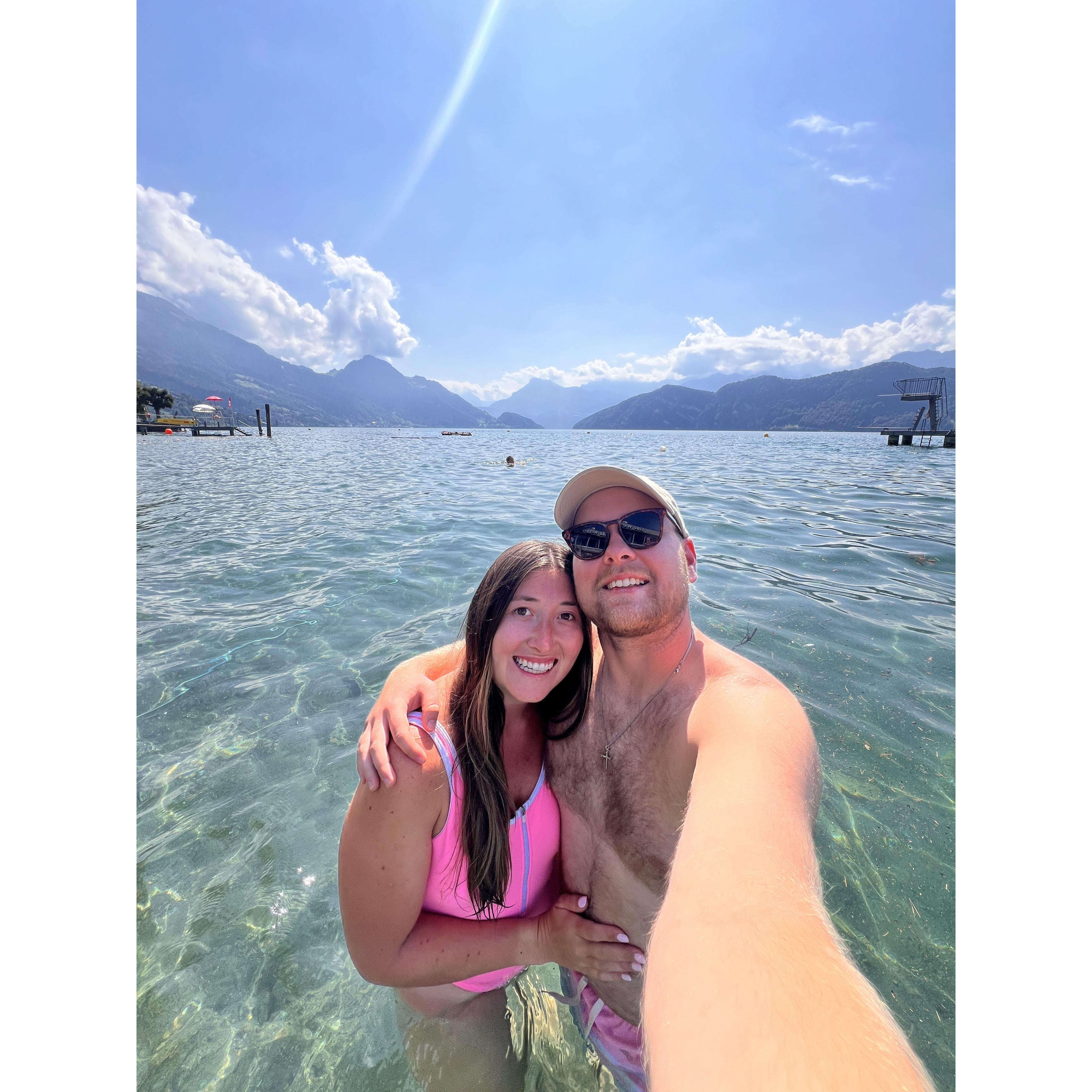 swimming in Lake Lucerne
