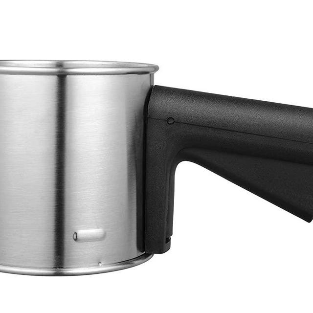 Etens Flour Sifter for Baking, 3 cup Deluxe Stainless Steel Flour Sifter with Fine Mesh for Powdered Sugar and Flour– Hand Crank Sifter Squeeze Sieve/Ideal Gift for Baker