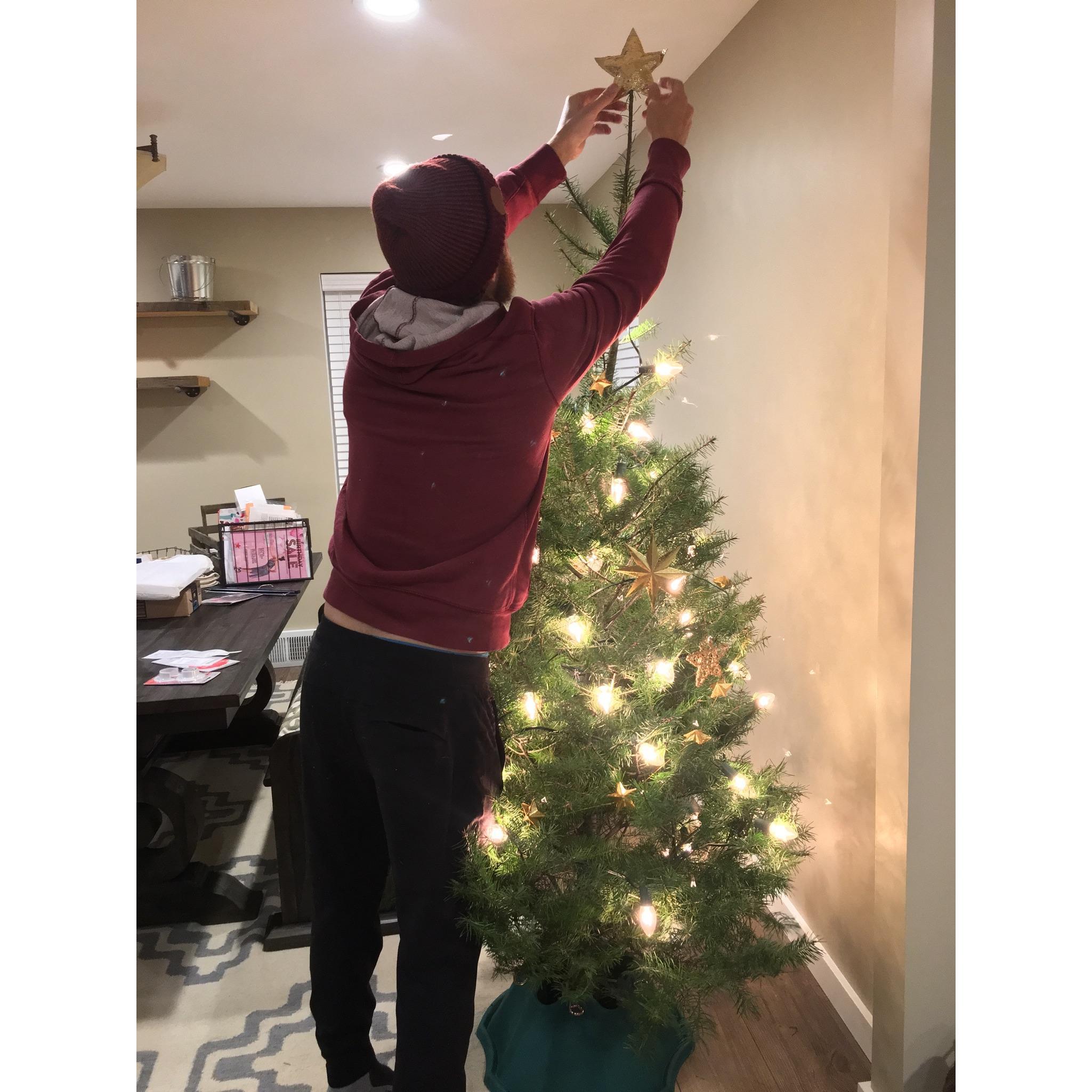 First Christmas tree in our first home.