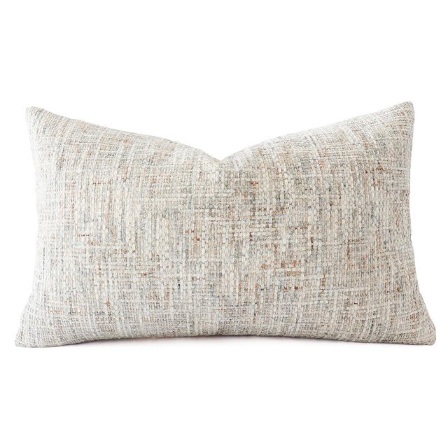 HOMFINER Textured Neutral Lumbar Pillow Cover 12x20 Inch Soft Woven Chenille Accent Boho Farmhouse Rectangle Decorative Throw Pillow Cover for Modern Home Decor Couch Sofa Chair Bedroom Living Room