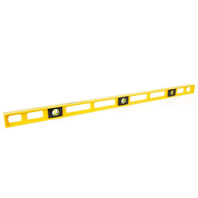 Mayes 10102 48 Inch Polystyrene Level | Carpenter, Contractor, and Plumber Tool | Impact Resistant Frame | Three Vials, Accurate to .001 Inch | Won’t Scratch Work Surfaces | Made in the USA