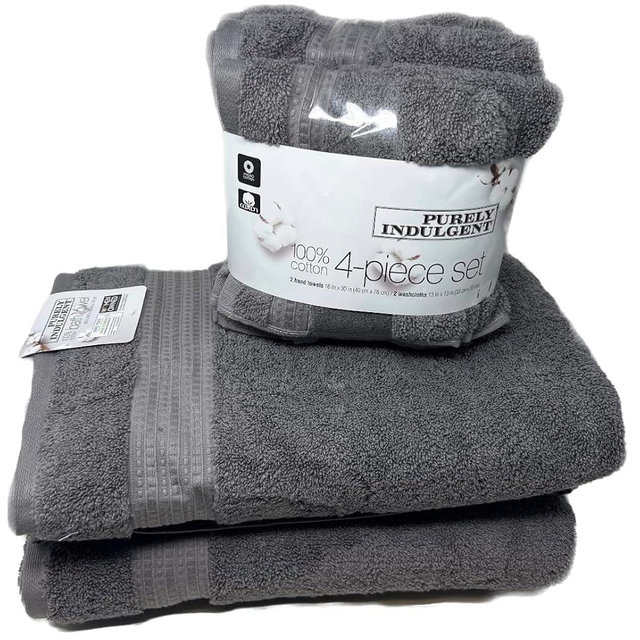 Purely Indulgent 100% HydroCotton | Includes: 2 Luxury Bath Towels, 2 Hand Towels & 2 Washcloths | Quality, Ultra Soft Towel Set | 6 Piece Set (Gray)