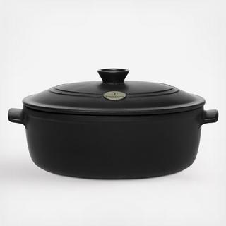 Emile Henry 6.3-Quart Oval Dutch Oven - Charcoal