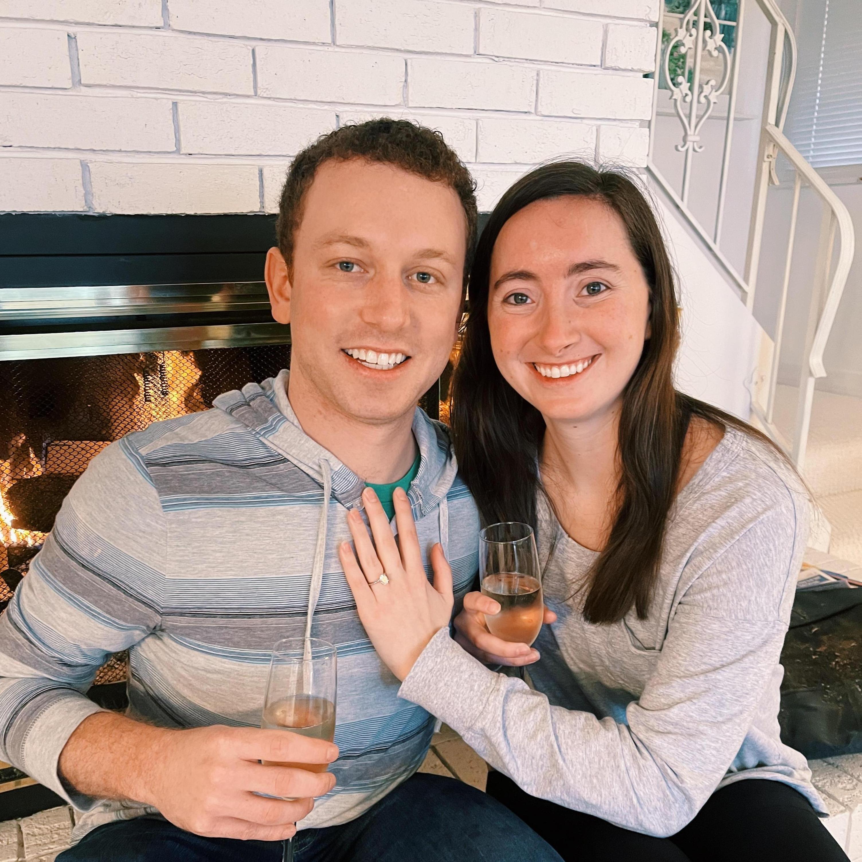 11.25.21
Celebrating our engagement in front of the fireplace in Michigan!