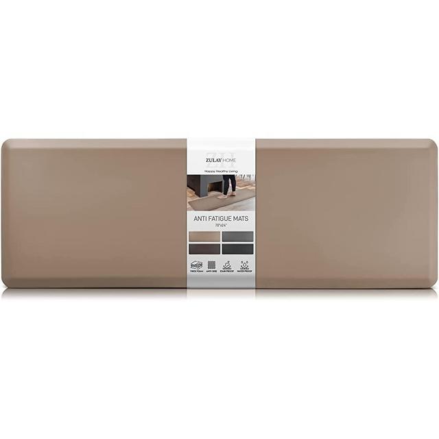 Zulay Home Large 24 x 70 Inch Anti Fatigue Floor Mat - 3/4 Inch Thick Cushioned Kitchen Mats for Standing - Comfortable Padded Floor Mats for Standing Work Desk - Memory Foam Kitchen Mat - Desert