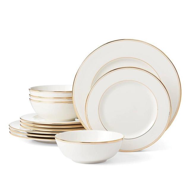 Lenox Federal Gold Piece Dinnerware Set, 12 Count, White